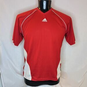 Adidas Men's Soccer Jersey M Red Football Training Athletic Shirt Good